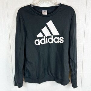 Adidas Spell Out Graphic Sweatshirt Black and White Medium